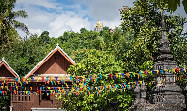 Laos, Luang Prabang- Wat wisunarat- jedan od najstarijih budističkih hramova