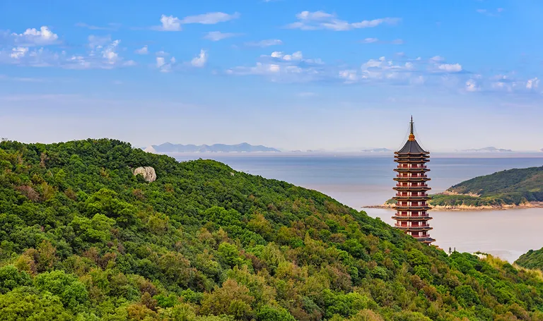 Kina, Putuoshan Duobao Tower, Ningbo, Zhejiang