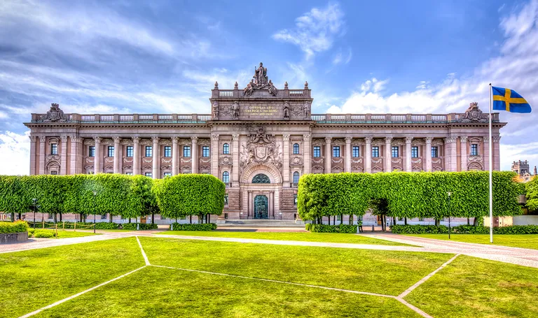 Švedska, Stockholm, zgrada parlamenta (Riksdag)